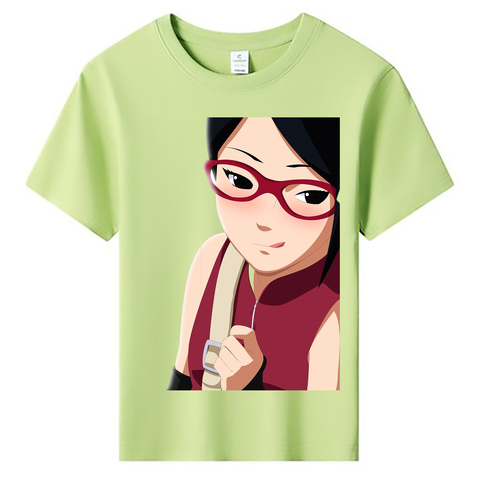 （画像用） NARUTO -ナルト- うちは サラダ Uchiha Sarada 綿100％キッズTシャツ（フロントプリント）